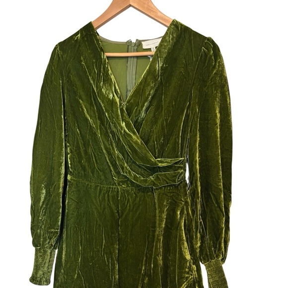 Melloday Dress Women's Size Extra Small Green Crushed Velvet NWT - Picture 5 of 12